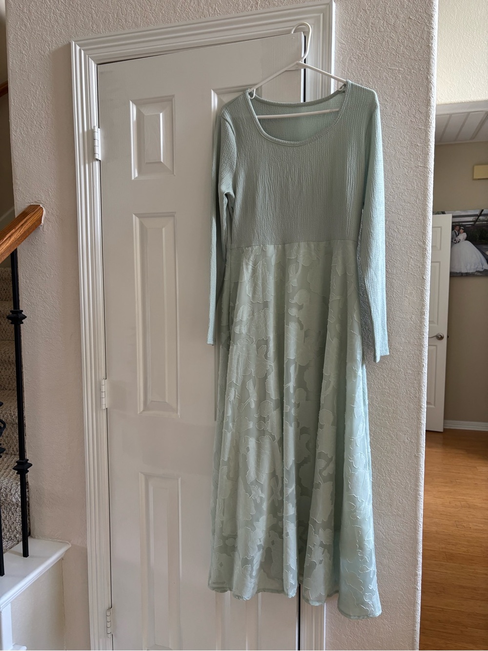 Long Sleeve Mint Green Women's Dress